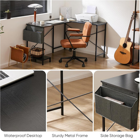 🖥️ Adjustable L-Shaped Desk | Reversible Home Office & Study Table for Work & Gaming 🎮
